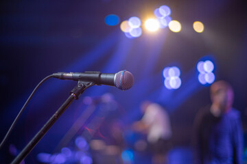 Wall Mural - microphone for on stage at a concert