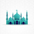 3d mosque vector design illustration. Mosque icon sign symbol