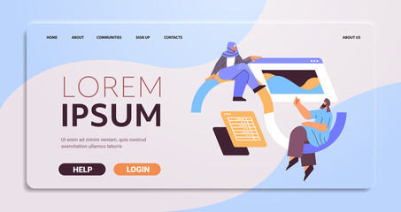 arab developers creating website ui interface web application development program software optimization