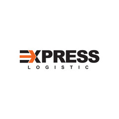 Wall Mural - Express logistic text logo design template