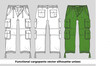 Functional cargopants vector silhuette unisex
