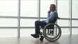 © alex_marina - Depressed Middle-aged Lonely Man, Frustrated Mature Man, Sitting Alone in a Wheelchair By the Window. Solitude, Care, Retirement, Injury, Disability. Rehab Client, Hard Recovery.