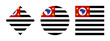 sao paulo flag icon set. isolated on white background	
