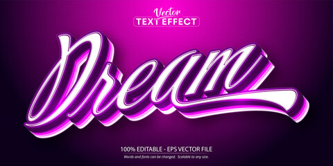 Wall Mural - dream text, cartoon style editable text effect