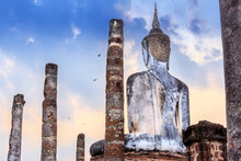 Pagoda Buddha Statue At Sukhothai Historical Park