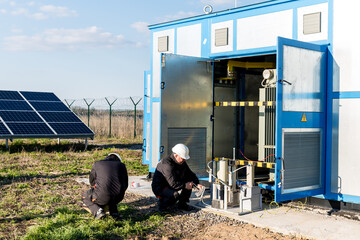 Wall Mural - execution of electrical measuring works on the power transformer