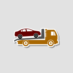 Canvas Print - Tow truck icon isolated on gray background