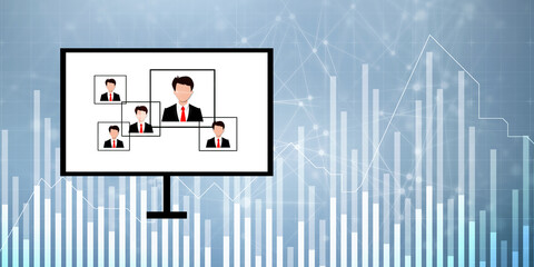 Wall Mural - 2D Digital Abstract Business Networking background