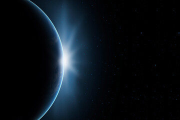 Wall Mural - outer space. the surface of the planet earth in deep space. night on the planet. view from orbit. el