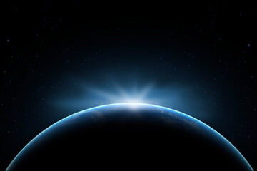Wall Mural - outer space. the surface of the planet earth in deep space. night on the planet. view from orbit. el