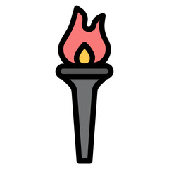 Sticker - torch Color line icon