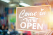 © jittawit21 - Come in we're open, vintage retro sign in cafe front