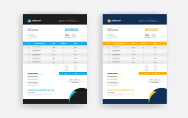  Abstract Minimal business invoice template design, Professional corporate invoice template