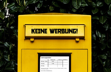 Canvas Print - Keine Werbung! Briefkasten