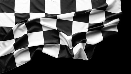 Wall Mural - Checkered flag on black