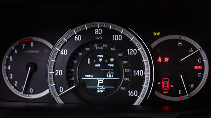 speedometer on black