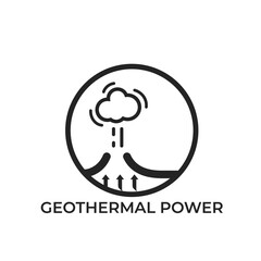 Canvas Print - geothermal power round logo. eco friendly industry, renewable and alternative energy symbol. isolated vector image