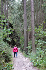 Poster - Frau auf dem Malerweg im Uttewalder Grund