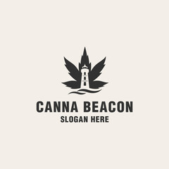 Wall Mural - Canna beacon logo template on monogram style