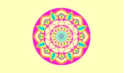 Wall Mural - Mandala coloring book for kids mandala coloring page yellow background