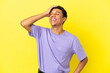 © luismolinero - Young African American man isolated on yellow background smiling a lot