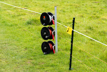Electric Fence Wire On Storage Cog Wheels
