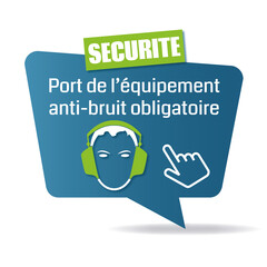 Sticker - Logo port de l'équipement anti-bruit obligatoire.