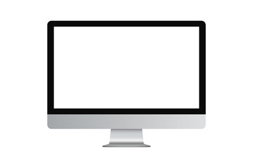 Wall Mural - realistic computer monitor isolated background. vector mockup. vector illustration.