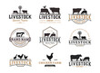 set of vintage livestock logo design, vector concept illustration