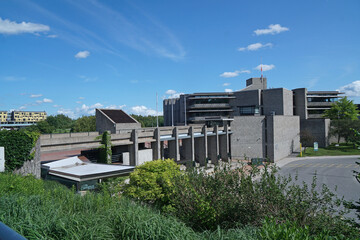 Wall Mural - Trent University is a small city liberal arts university with modern architecture in a scenic riverside location.