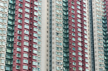 Exterior of high rise residential building in Hong Kong city