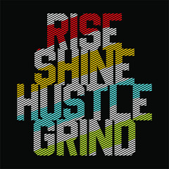 Wall Mural - hustle motivational quotes t shirt design graphic vector 