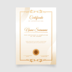 Sticker - Certificate Template with Elegant Elements. 