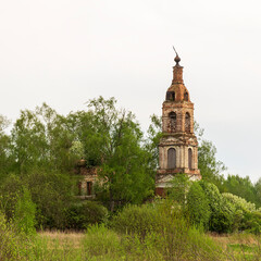 landscape of a destroyed Orthodox church