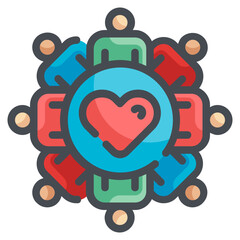 Wall Mural - community line icon