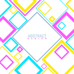 Sticker - Bright abstract background. Modern geometric social media template, ad or marketing vector banner