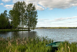 Fototapeta Pomosty - Valdai National Park. Boat on Lake Valdai. Novgorod region. Russia.