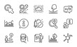 © blankstock - Science icons set. Included icon as 3d app, Infochart, Elastic signs. Job interview, Cloud system, Medical drugs symbols. Chemical formula, Project edit, Click here. Ab testing line icons. Vector