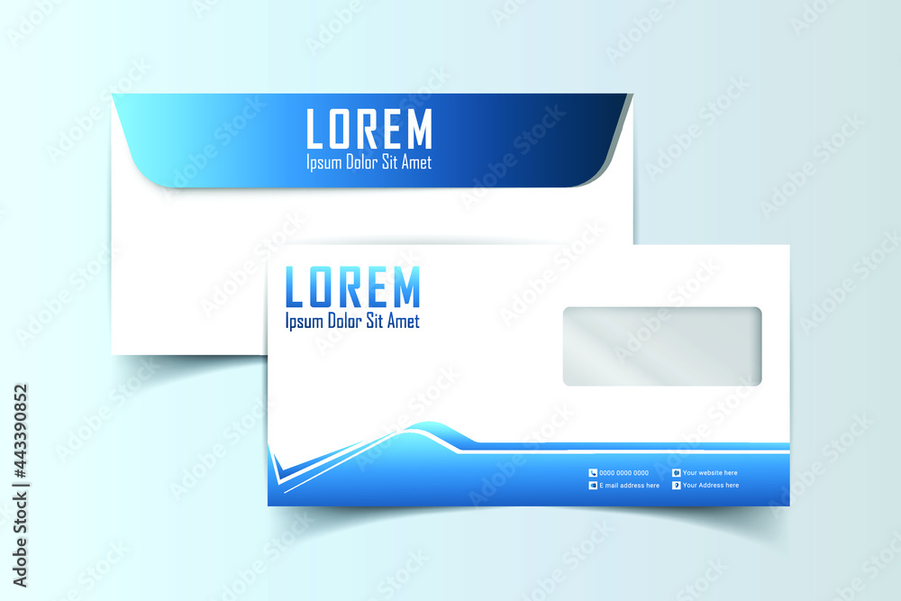 DL Envelope template. DL size envelope template. International standard size. Envelope template design. Envelope mock up. An envelope template for your design. Vector illustration