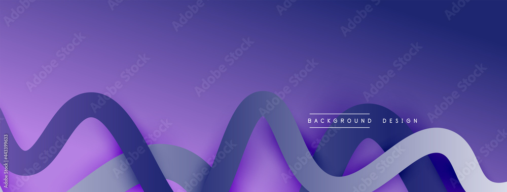 Abstract gradient background with wave line with shadow effect. Geometric composition. 3D shadow effects and fluid gradients - obrazy, fototapety, plakaty 