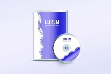 Poster - DVD cover with Disk design template. Stylized DVD Cover design template. Luxury, Modern, Elegant, Professional Minimalist Business DVD cover design design with disk label design. Vector illustration