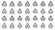 © PaHa - Set of badges for marking plastic. Industrial marking of plastic products. Code system signs for plastic recycling. Vector elements.