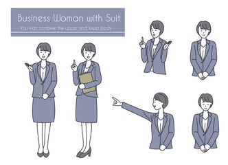 Business woman suit simple variation