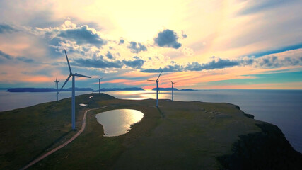 Wall Mural - power station at sunset