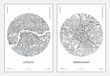 © max_776 - Travel poster, urban street plan city map London and Birmingham, vector illustration