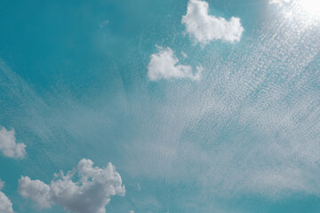 a beautiful blue sky day with beautiful clouds of various shapes. sky lovers will be amazed