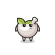 cute herbal bowl character with suspicious expression