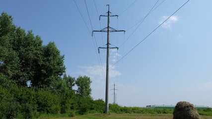 Reinforced concrete support of the power line