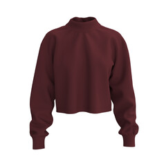 Blank cropped sweater mockup, 3d rendering, 3d illustration