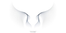 Abstract Symmetry White Wings Line Isolated On White Background. Vector Illustration In Concept Of Freedom